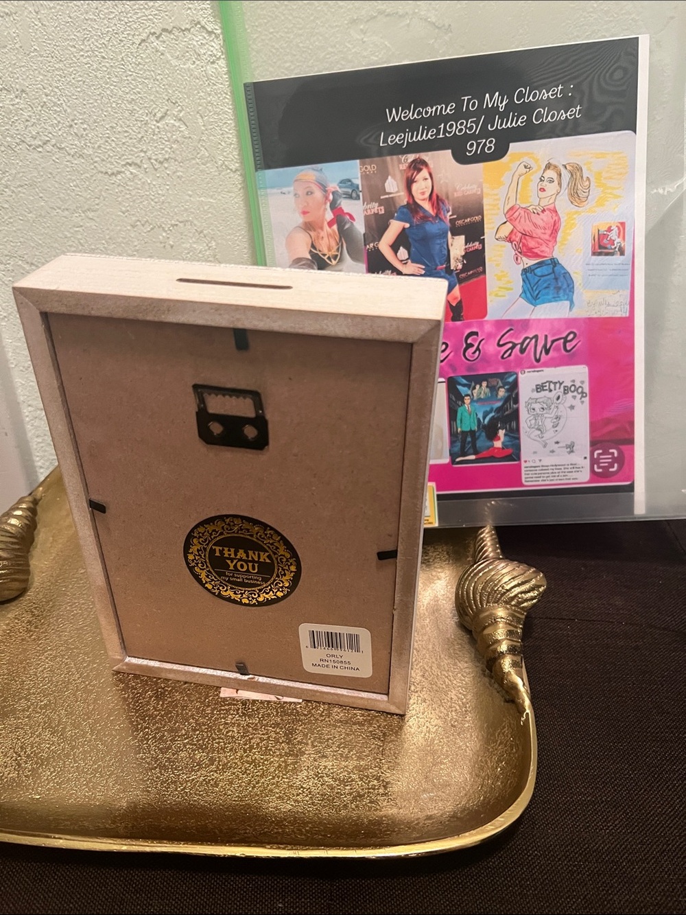#2077*”7x9”Coffee Fund Decorative Shadow Box - White - Picture 2 of 15
